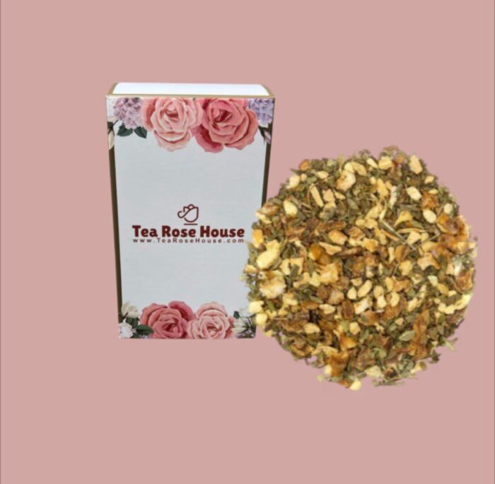 Evening Comfort Herbal Tea – Caffeine-Free Bedtime Blend – Chamomile, Peppermint & Rose – Relaxing Loose Leaf